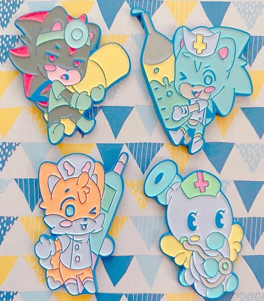 Sonic Nurse Enamel pins