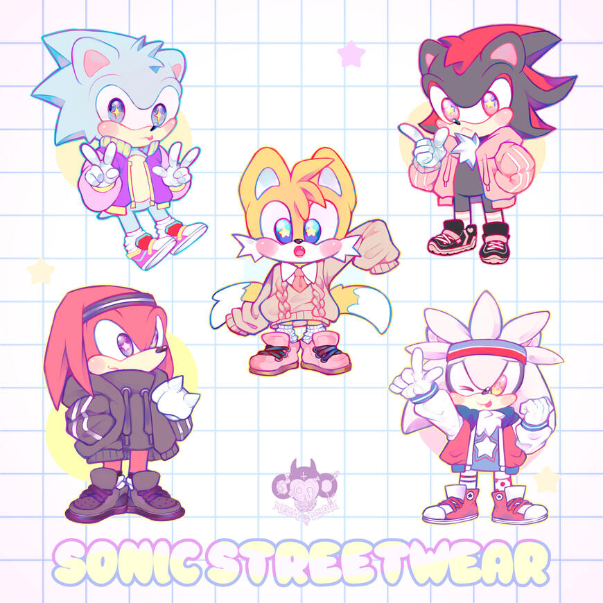 Sonic streetwear keychains/stickers